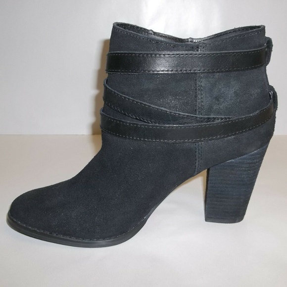 Reba ZANIA Black Leather New Womens Ankle Boots - Picture 3 of 6